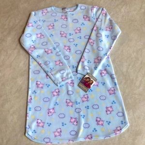 Carter’s Girls Micro Blue Fleece Sleepwear Nightgown Size L 8-10Yrs 56-73lb